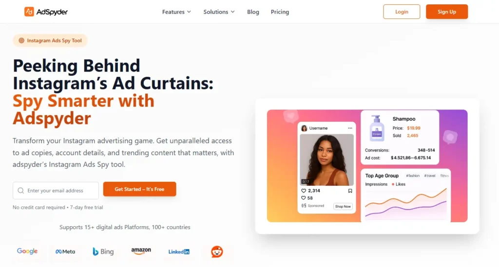 AdSpyder instagram adspying