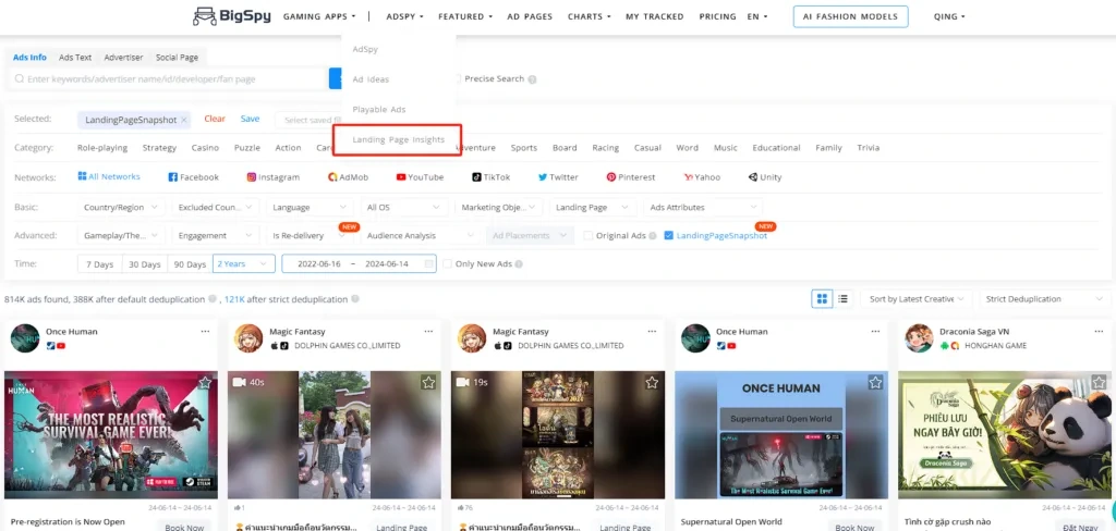 BigSpy's Landing Page Analysis